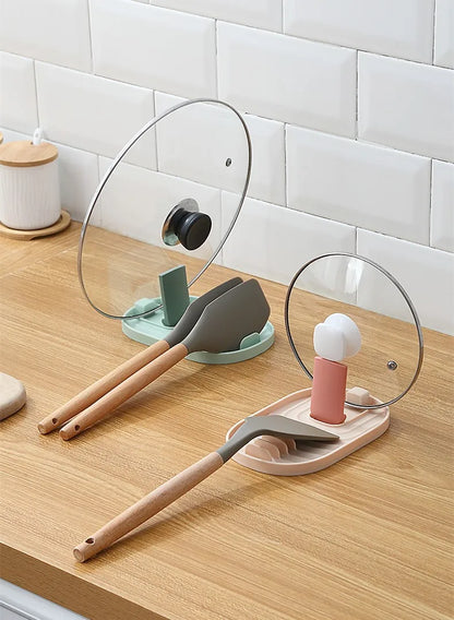 🧼Foldable Spoon & Lid Holder – 🍳 Drip-Free Cooking Organizer