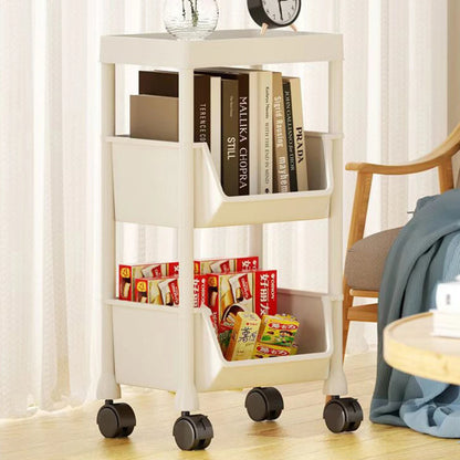 📚 5-Tier Rolling Bookshelf – Portable Corner Storage Rack with Wheels 🛋️🚚
