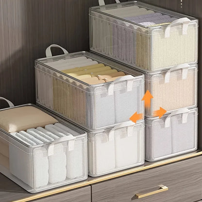 Transparent Drawer Organizer – Foldable Storage Box for Clothes & More