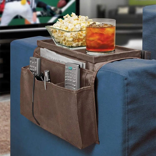 🛋️ No-Slip Sofa Armrest Caddy – Keep Everything Within Reach!