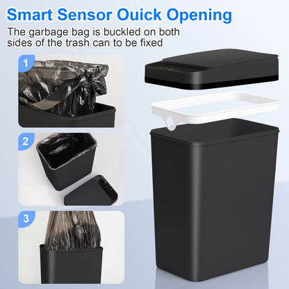 Touchless Sensor Trash Can 12L x2 – Slim Motion Lid