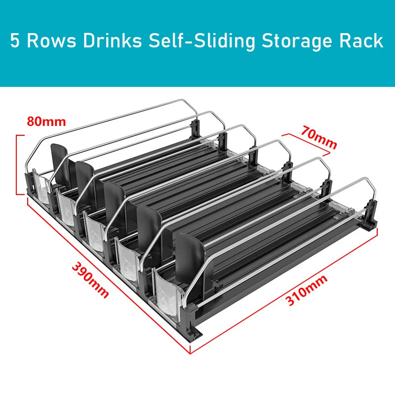 Self-Sliding Can Dispenser – Adjustable Fridge Drink Organizer
