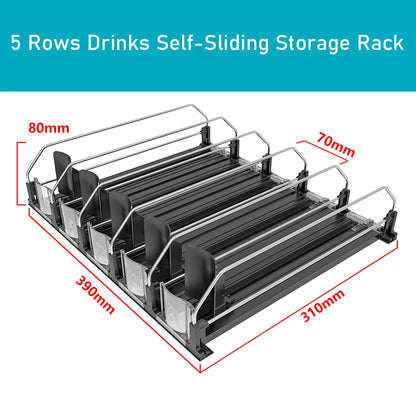 Self-Sliding Can Dispenser – Adjustable Fridge Drink Organizer