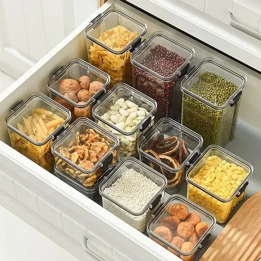 🍱 Airtight Kitchen Storage Box – Moisture-Proof Food Containers for Dried Snacks, Fruits & Grains