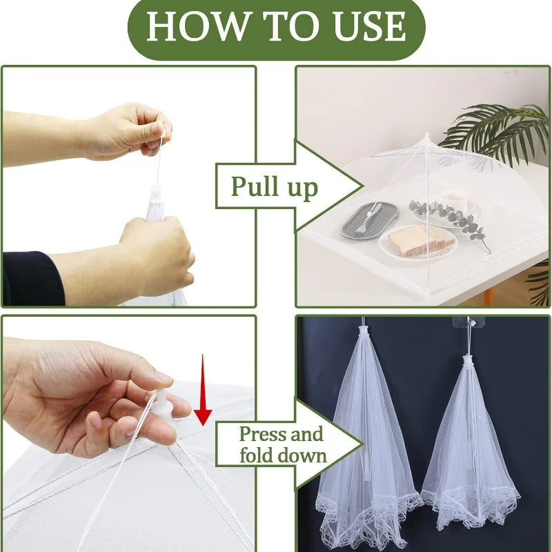 🦟 Foldable Mesh Food Cover – Washable Insect-Proof Dish Protector for Indoor & Outdoor Use 🍽️
