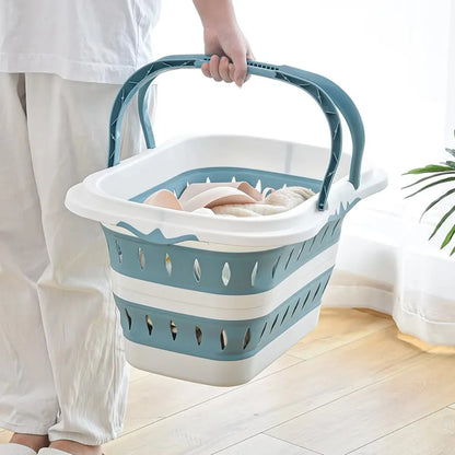 🧺 Foldable Silicone Laundry Basket – Portable Dirty Clothes Bin for Bathroom 🚿