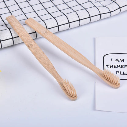 ✨Bamboo Charcoal Toothbrush – 10Pcs Eco-Friendly Wooden Set