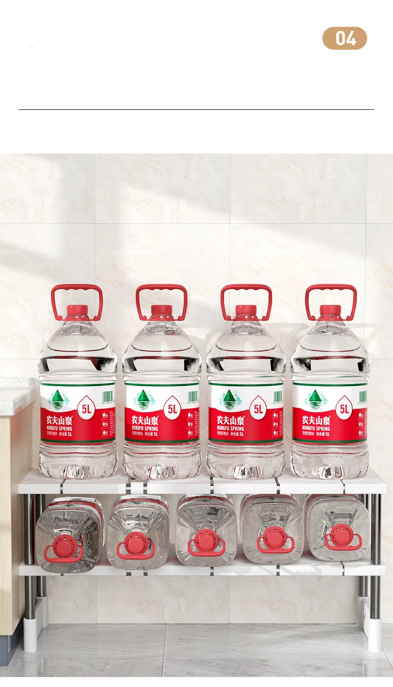 Stackable Telescopic Storage Rack – Closet & Sink Organizer