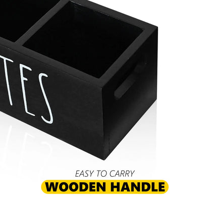 Wooden Remote Control Holder – Farmhouse Storage Box for Bedside, Living Room, Office