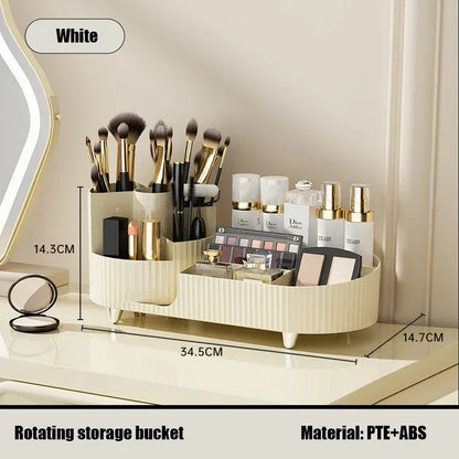 💄 360° Rotating Makeup Organizer – Large Capacity Cosmetic Storage Box 🔄