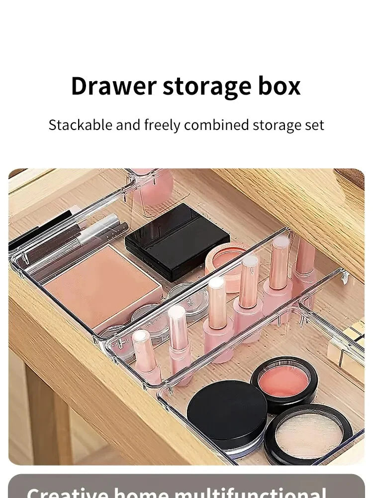 🗃️ Crystal-Clear Drawer Organizers – Tidy Up in Style, One Bin at a Time! ✨