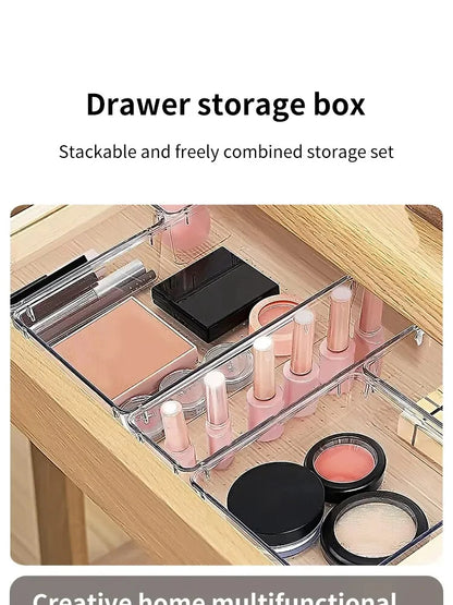 🗃️ Crystal-Clear Drawer Organizers – Tidy Up in Style, One Bin at a Time! ✨