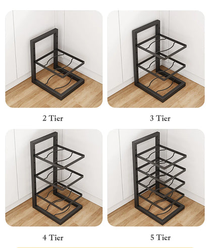 Adjustable Pot & Pan Rack – Heavy-Duty Carbon Steel Organizer