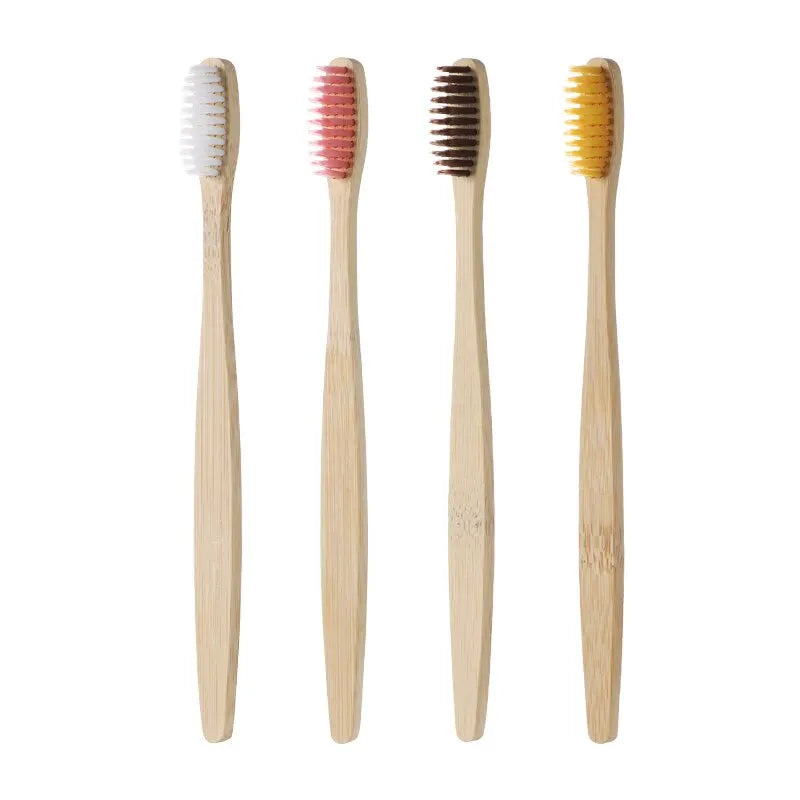 🪥 Bamboo Toothbrush Set – 10Pcs Eco-Friendly Wooden Brushes 🪥
