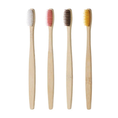 🪥 Bamboo Toothbrush Set – 10Pcs Eco-Friendly Wooden Brushes 🪥