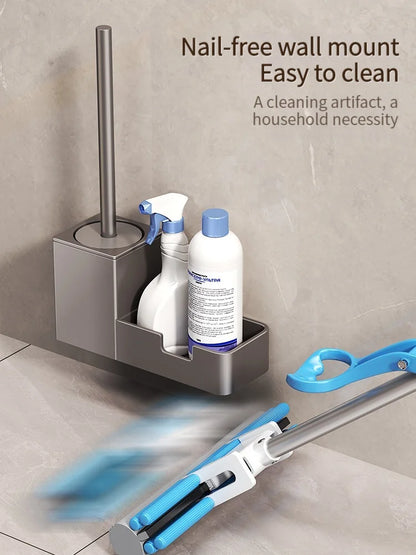 🧻 Punch-Free Bathroom Toilet Shelf & Brush Holder 🛁