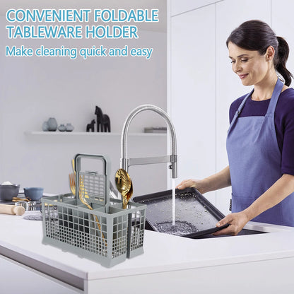 🍽️ Dishwasher Basket – Universal Foldable Cutlery Holder Storage 🍽️