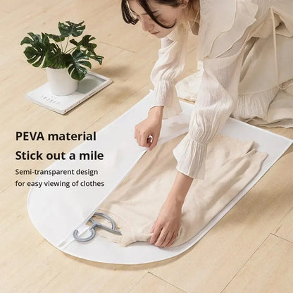 👗 Transparent Dustproof Clothes Cover – Waterproof PEVA Hanging Garment Bags (3/4PCS Set)