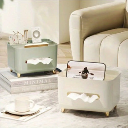 Multifunctional Tissue Box & Remote Organizer – Elegant Storage for Living Room & Coffee Table