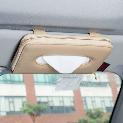 🧻 Car Sun Visor Tissue Holder – Premium PU Leather Organizer