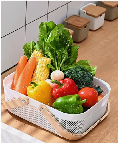 🧺 Fruit & Veggie Drain Basket – Multi-Purpose Storage for Kitchen & Home 🍎🧻