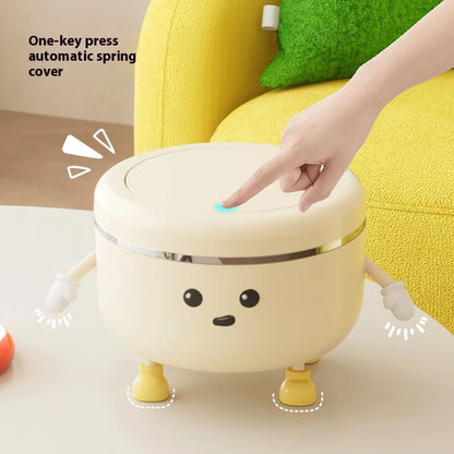 Mini Pop-Up Desktop Trash Can – Waterproof Cute Waste Bin for Bathroom & Office
