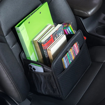 Car Organizer Box – PU Leather Storage for Cups, Snacks, & More!