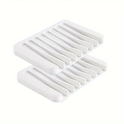 🧽 Silicone Soap Dish (1/2PCS) – Self-Draining, Anti-Slip, Modern Soap Saver for Bathroom & Kitchen