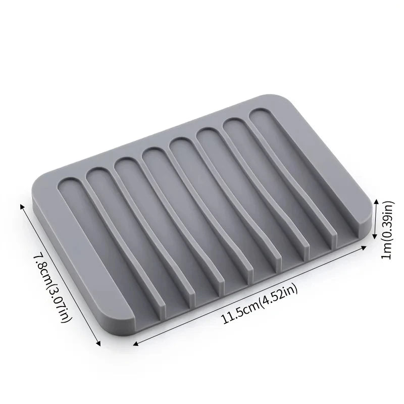 🧽 Silicone Soap Dish (1/2PCS) – Self-Draining, Anti-Slip, Modern Soap Saver for Bathroom & Kitchen