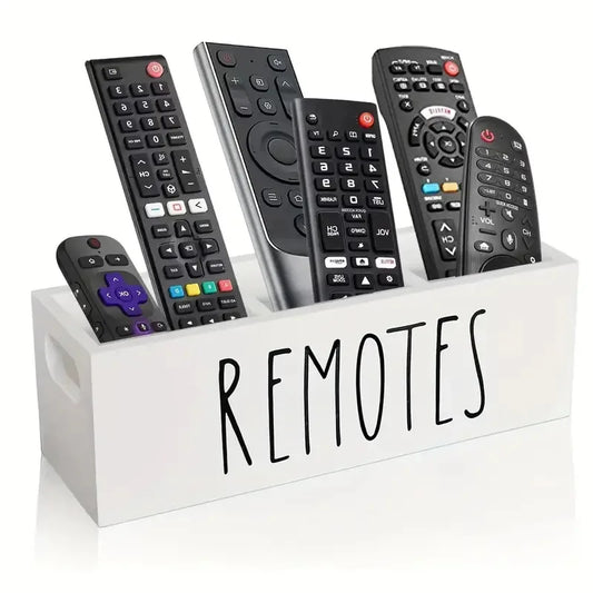 Wooden Remote Control Holder – Farmhouse Storage Box for Bedside, Living Room, Office