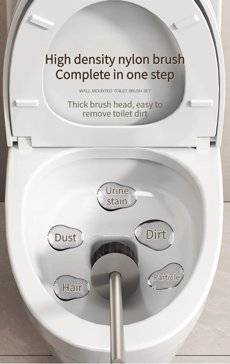 🧻 Punch-Free Bathroom Toilet Shelf & Brush Holder 🛁