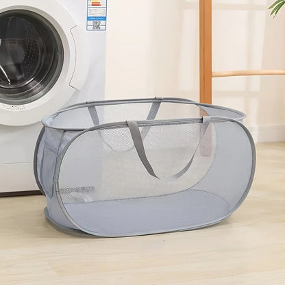 🧺 Foldable Mesh Laundry Hamper – Organise Dirty Clothes in Style! ♻️