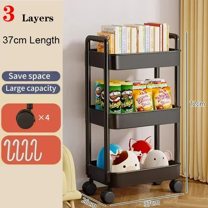 🛒 5-Tier Rolling Storage Cart – Mobile Organizer for Kitchen, Bathroom & More 🧺