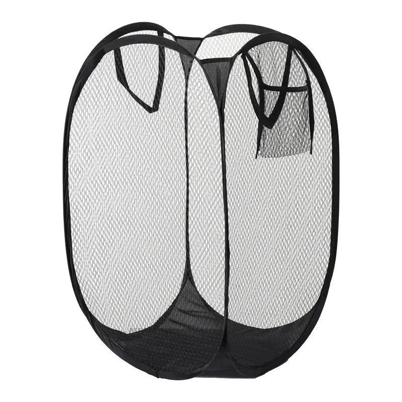 🧦 Foldable Mesh Laundry Basket – Pop-Up Dirty Clothes Hamper with Handles for Bathroom & Bedroom
