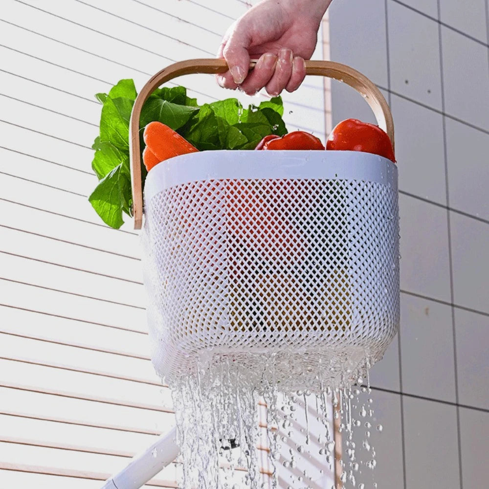 🧺 Fruit & Veggie Drain Basket – Multi-Purpose Storage for Kitchen & Home 🍎🧻