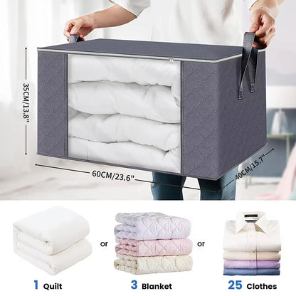 🧺 Large Capacity Clothes Storage Bag – Foldable Blanket Organizer 🧺