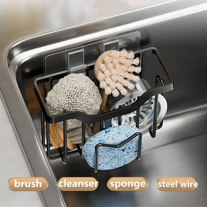 🧼 M-Shape Stainless Steel Sink Sponge Holder – Rustproof Kitchen Caddy with Hook 🧼