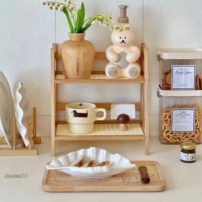 🌿 Bamboo 2-Tier Desk Shelf – Minimalist Organizer for Plants, Cups & More 🧺