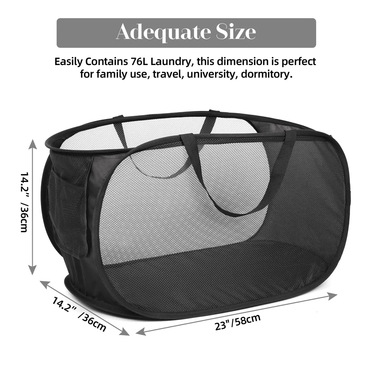 🧺 Foldable Mesh Laundry Hamper – Organise Dirty Clothes in Style! ♻️