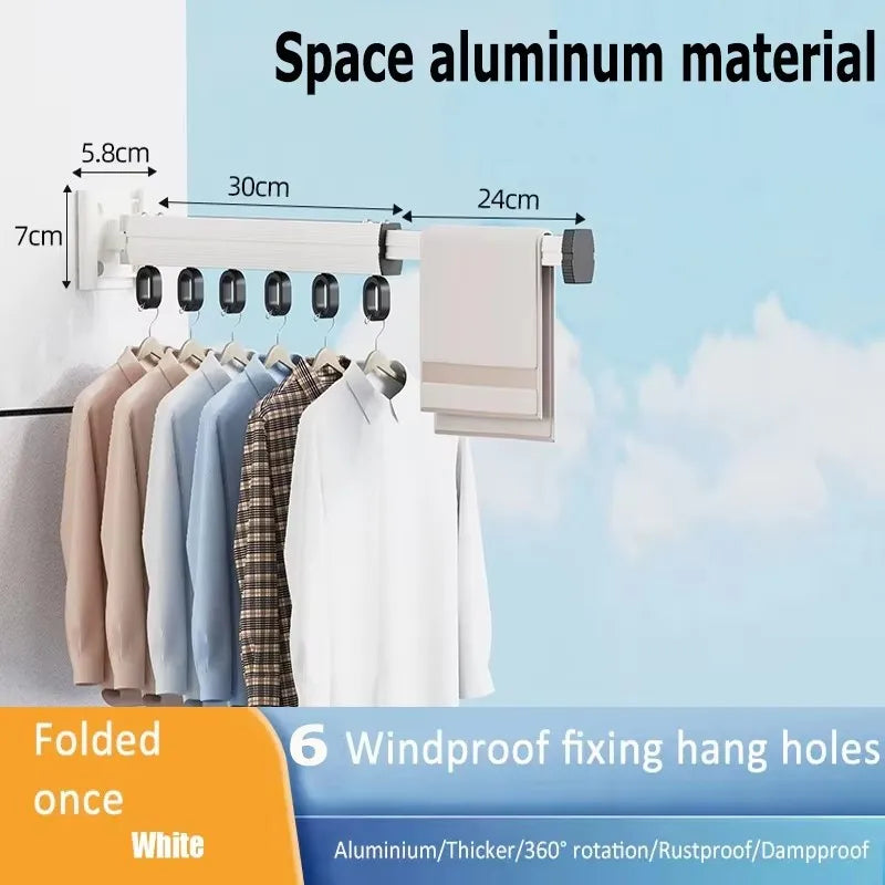 BEISHI Retractable Wall-Mount Drying Rack – Space-Saving