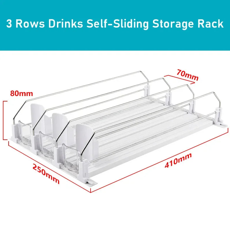 Self-Sliding Can Dispenser – Adjustable Fridge Drink Organizer