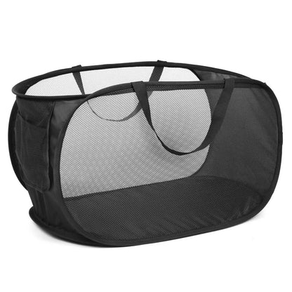 🧺 Foldable Mesh Laundry Hamper – Organise Dirty Clothes in Style! ♻️