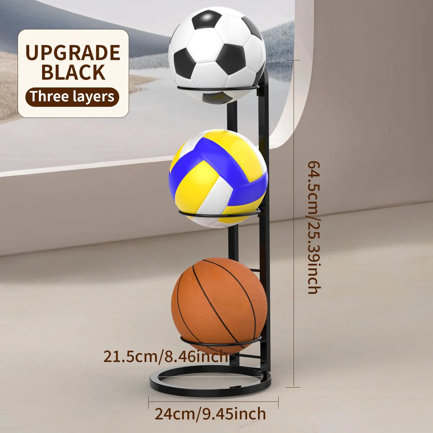 🏀 Kids Ball Storage Rack – Indoor Basketball Football Organizer 🏀