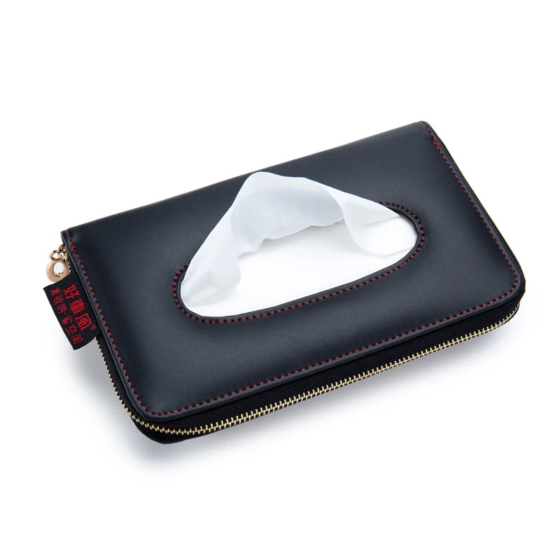 🧻 Car Sun Visor Tissue Holder – Premium PU Leather Organizer
