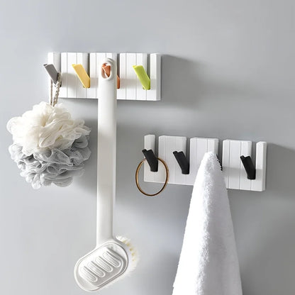 🎹 Foldable Piano-Style Wall Hooks – No-Drill 4-Frame Organizer for Entryway, Kitchen & Bathroom 🧢