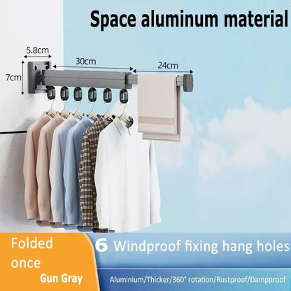 BEISHI Retractable Wall-Mount Drying Rack – Space-Saving