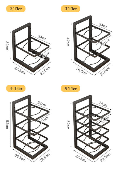 Adjustable Pot & Pan Rack – Heavy-Duty Carbon Steel Organizer