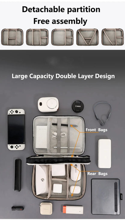 💼 Digital Cable Storage Bag – USB Cord, Charger & Power Bank Organizer Travel Case