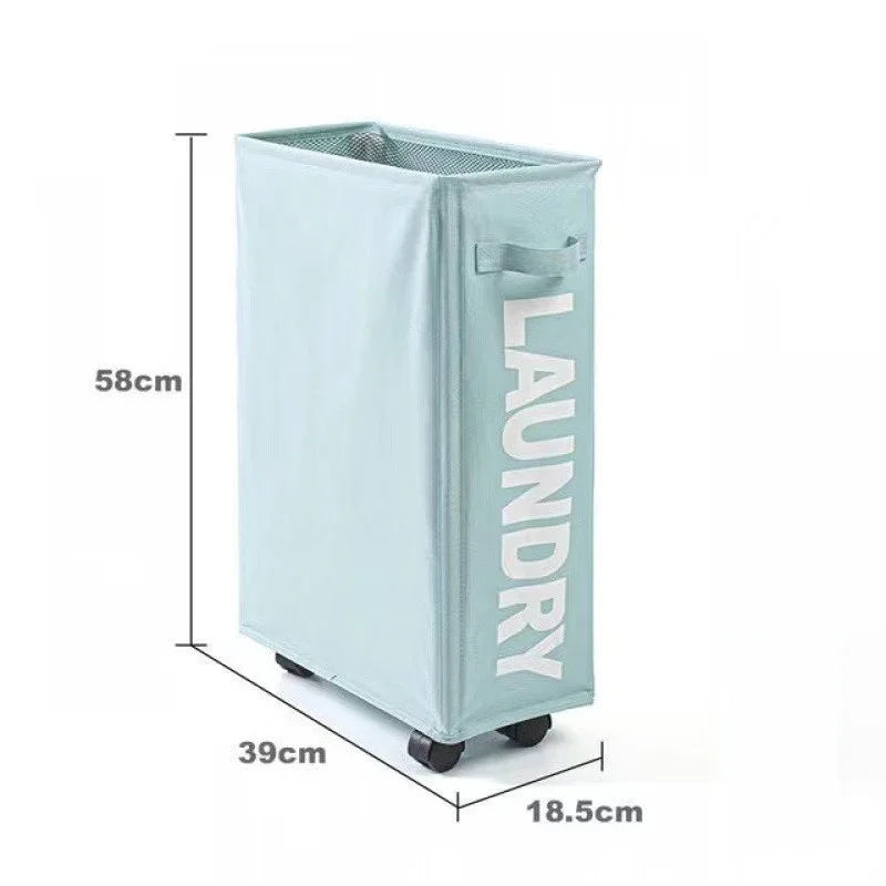 🧺 Foldable Laundry Basket with Wheels – Dirty Clothes & Storage Bin Set 🛞
