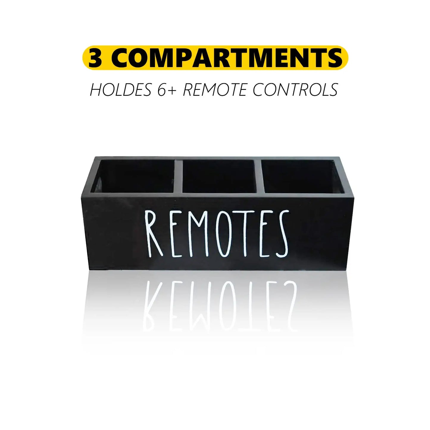Wooden Remote Control Holder – Farmhouse Storage Box for Bedside, Living Room, Office